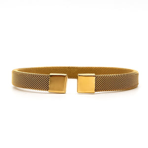 ROMALI 18K Gold-Plated Mesh Cuff Bracelet