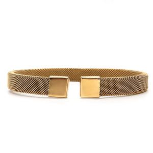 ROMALI 18K Gold-Plated Mesh Cuff Bracelet