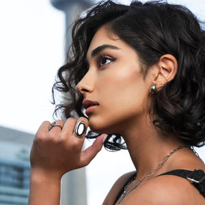 ROMALI Bold Dome Silver Ring – High-Polish Stainless Steel Statement - ROMALI