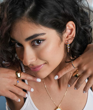 ROMALI 18k Gold-Plated Boho Evil Eye Pendant Necklace - ROMALI