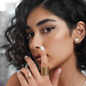 ROMALI 18K Gold-Plated Spiral Statement Ring