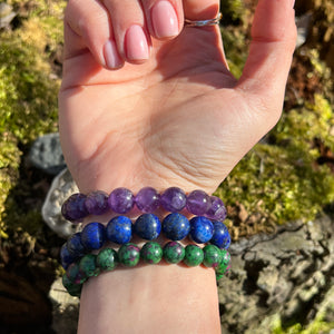 ROMALI Natural Lapis Lazuli Beaded Bracelet - Stone of Wisdom 10mm - ROMALI