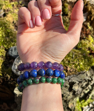 ROMALI Natural Lapis Lazuli Beaded Bracelet - Stone of Wisdom 10mm - ROMALI