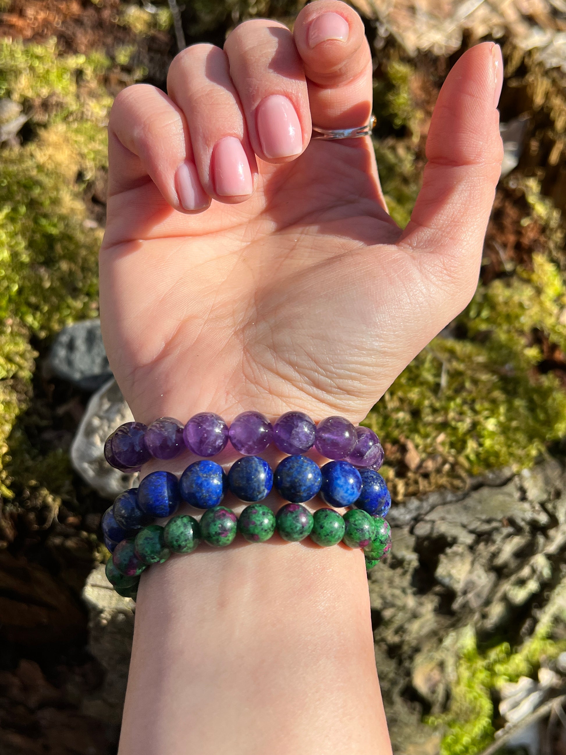 ROMALI Natural Lapis Lazuli Beaded Bracelet - Stone of Wisdom 10mm - ROMALI