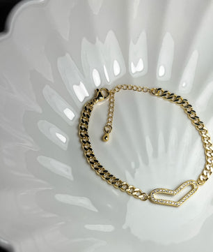 18k Gold-Plated Eternal Golden Heart Bracelet - ROMALI
