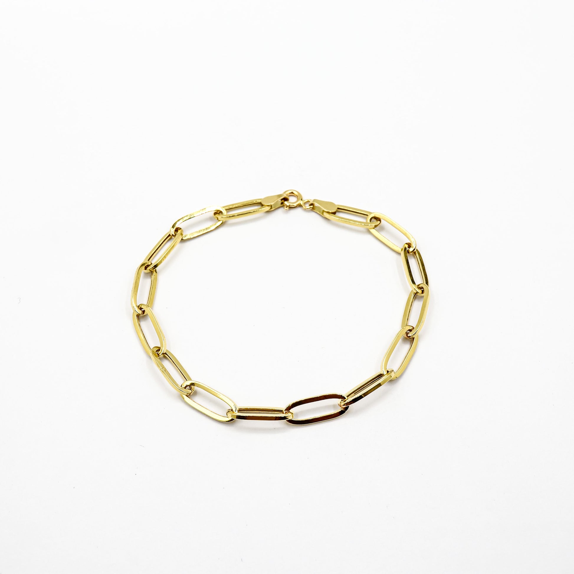 ROMALI 18K Solid Gold Big Paperclip Bracelet