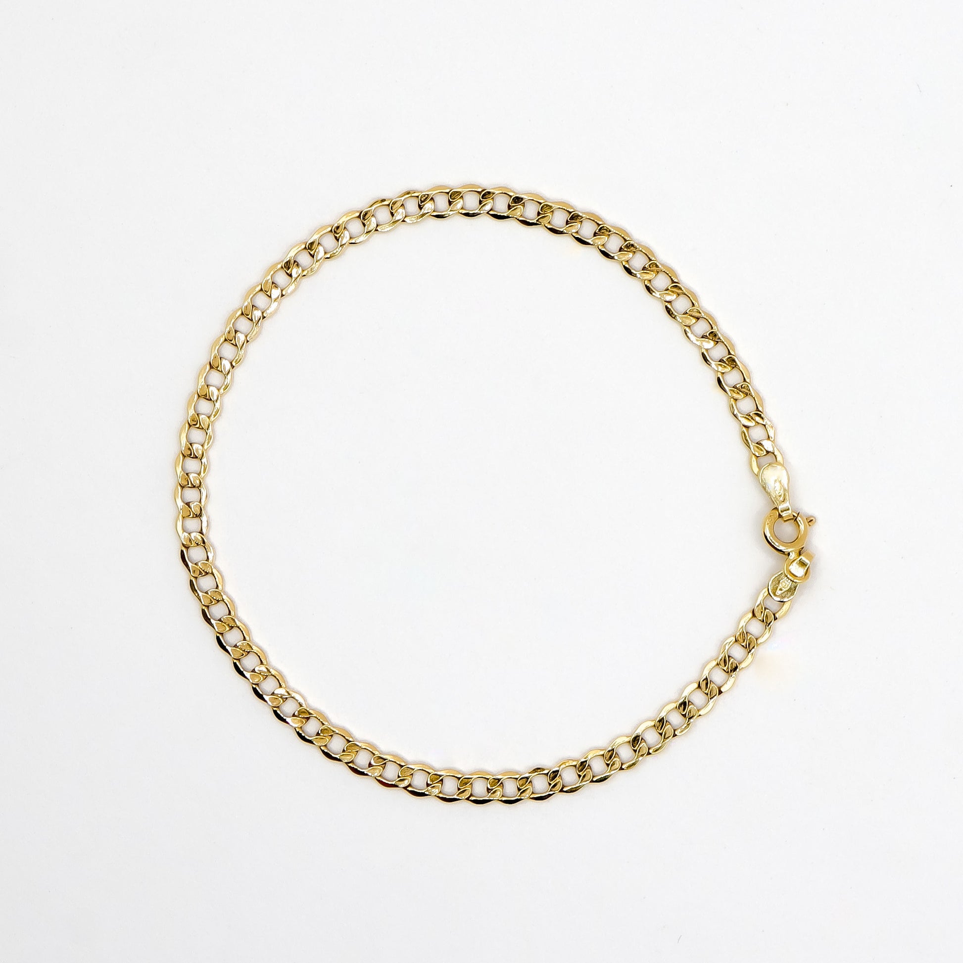 ROMALI 18K Solid Gold Curb Bracelet