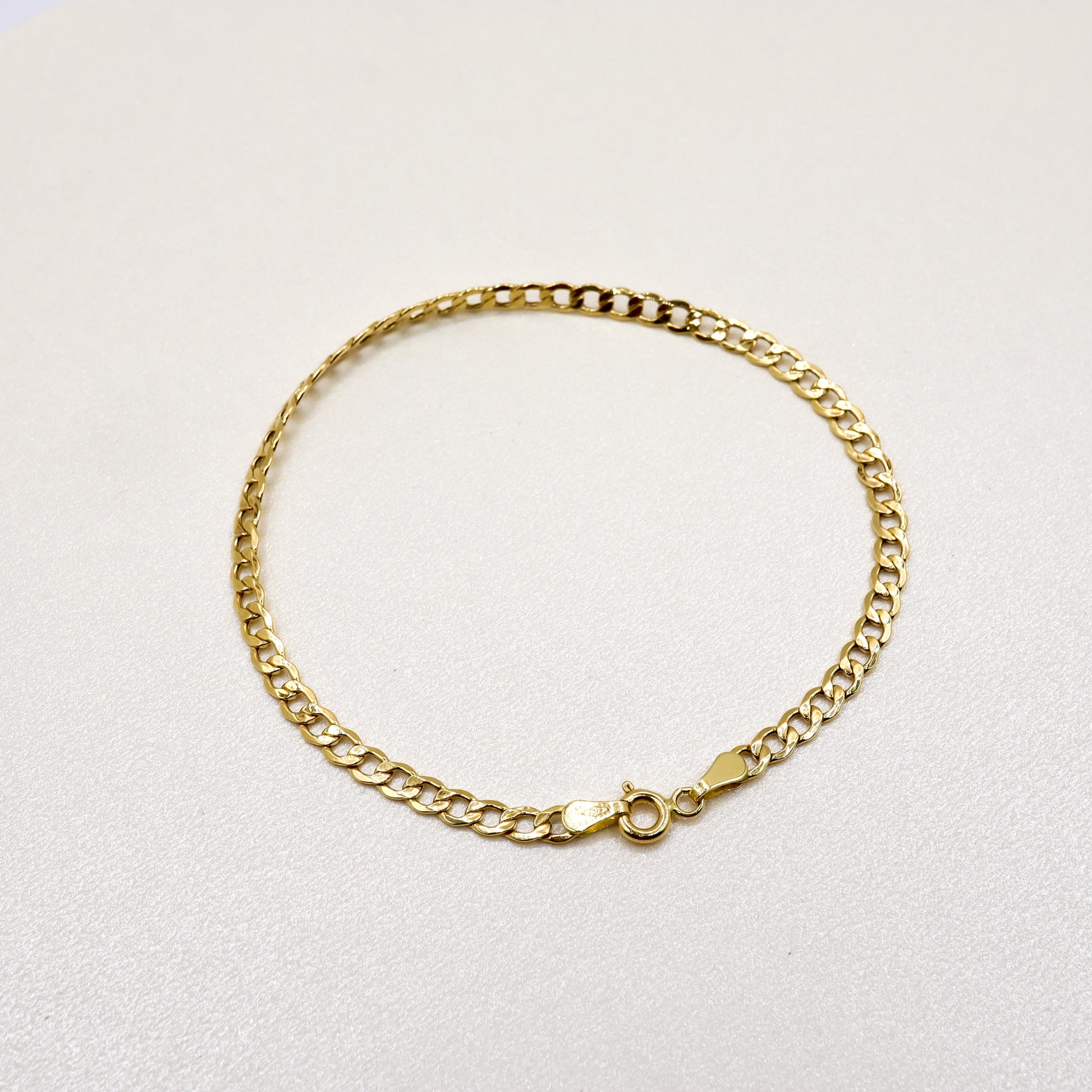 ROMALI 18K Solid Gold Curb Bracelet