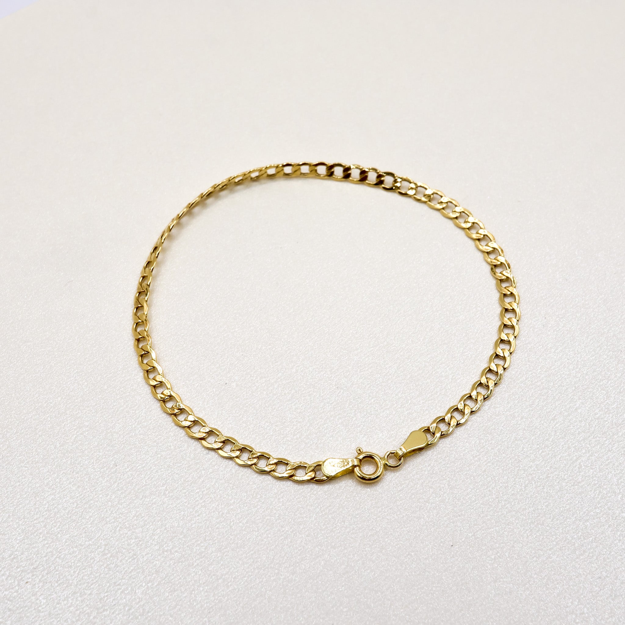 ROMALI 18K Solid Gold Curb Bracelet