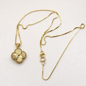 ROMALI 18K Solid Gold Clover Pendant Necklace