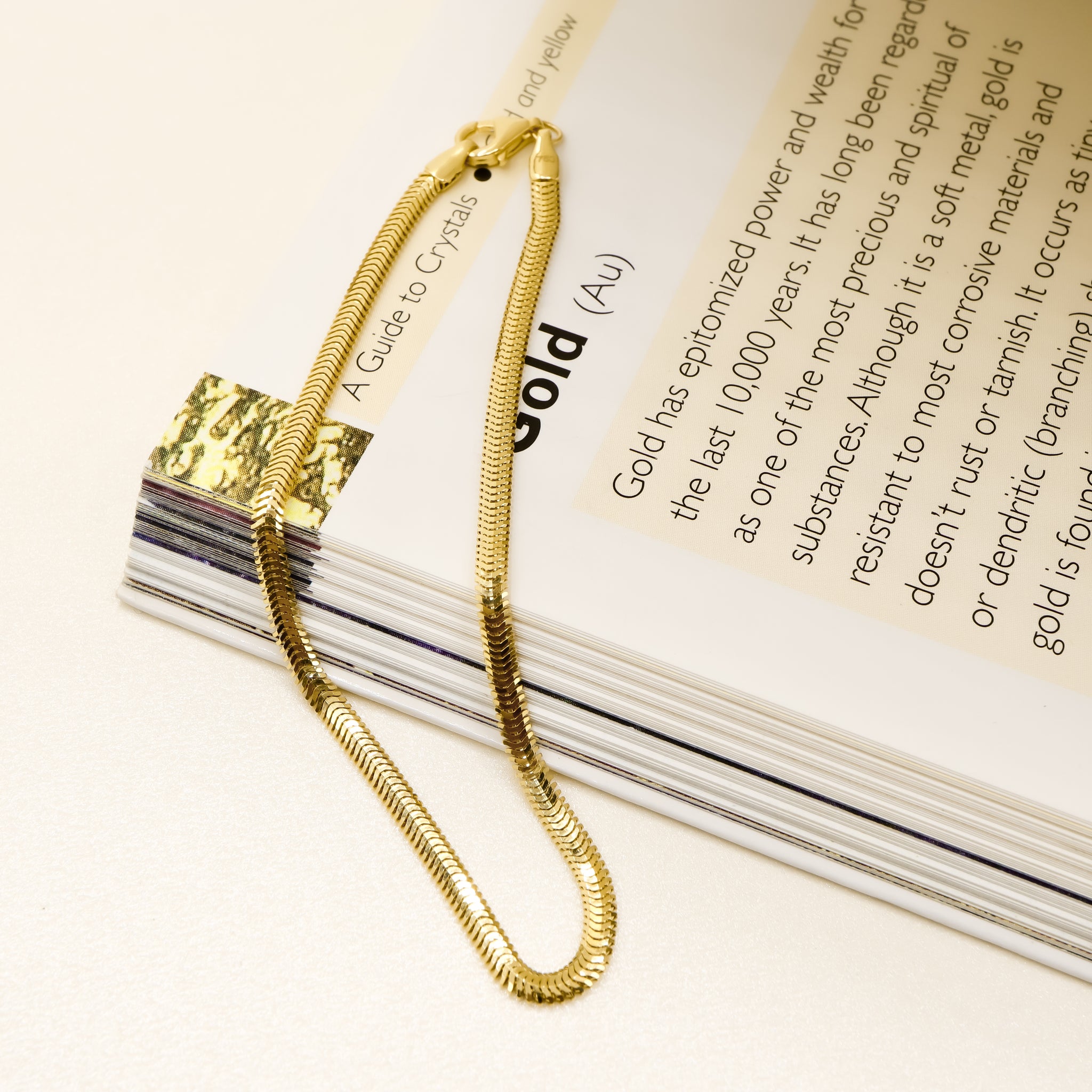 ROMALI 18K Solid Gold Thin Snake Bracelet