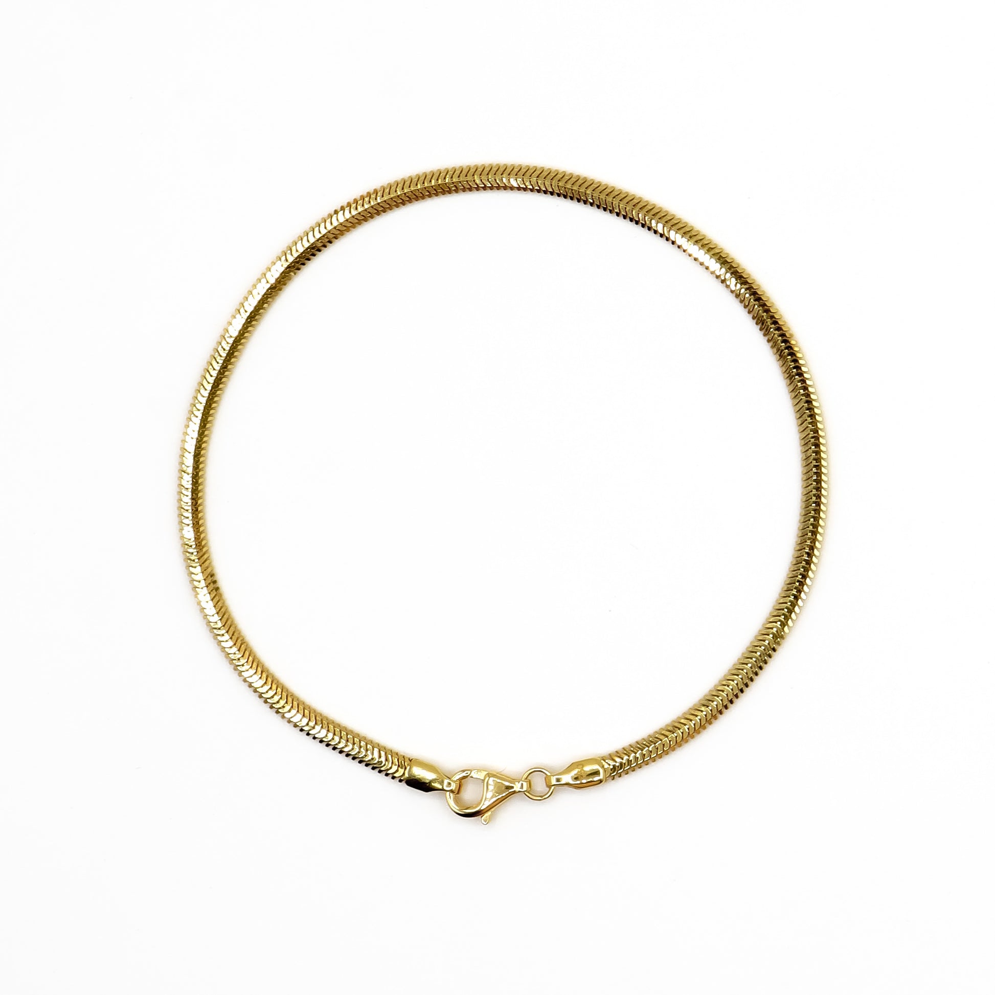 ROMALI 18K Solid Gold Thin Snake Bracelet