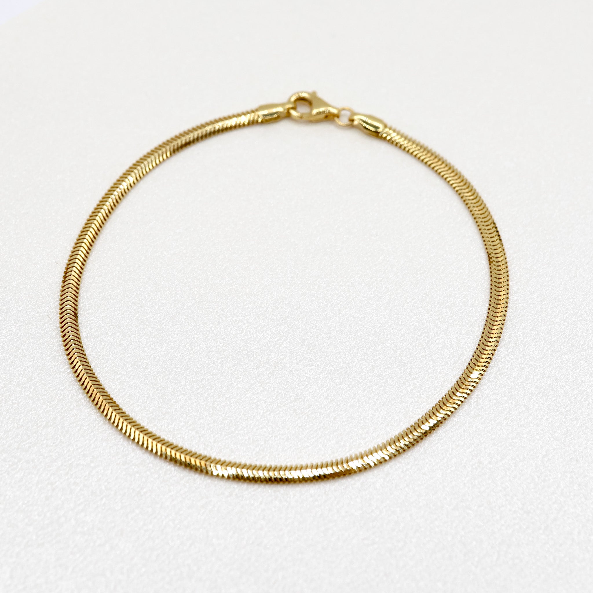 ROMALI 18K Solid Gold Thin Snake Bracelet