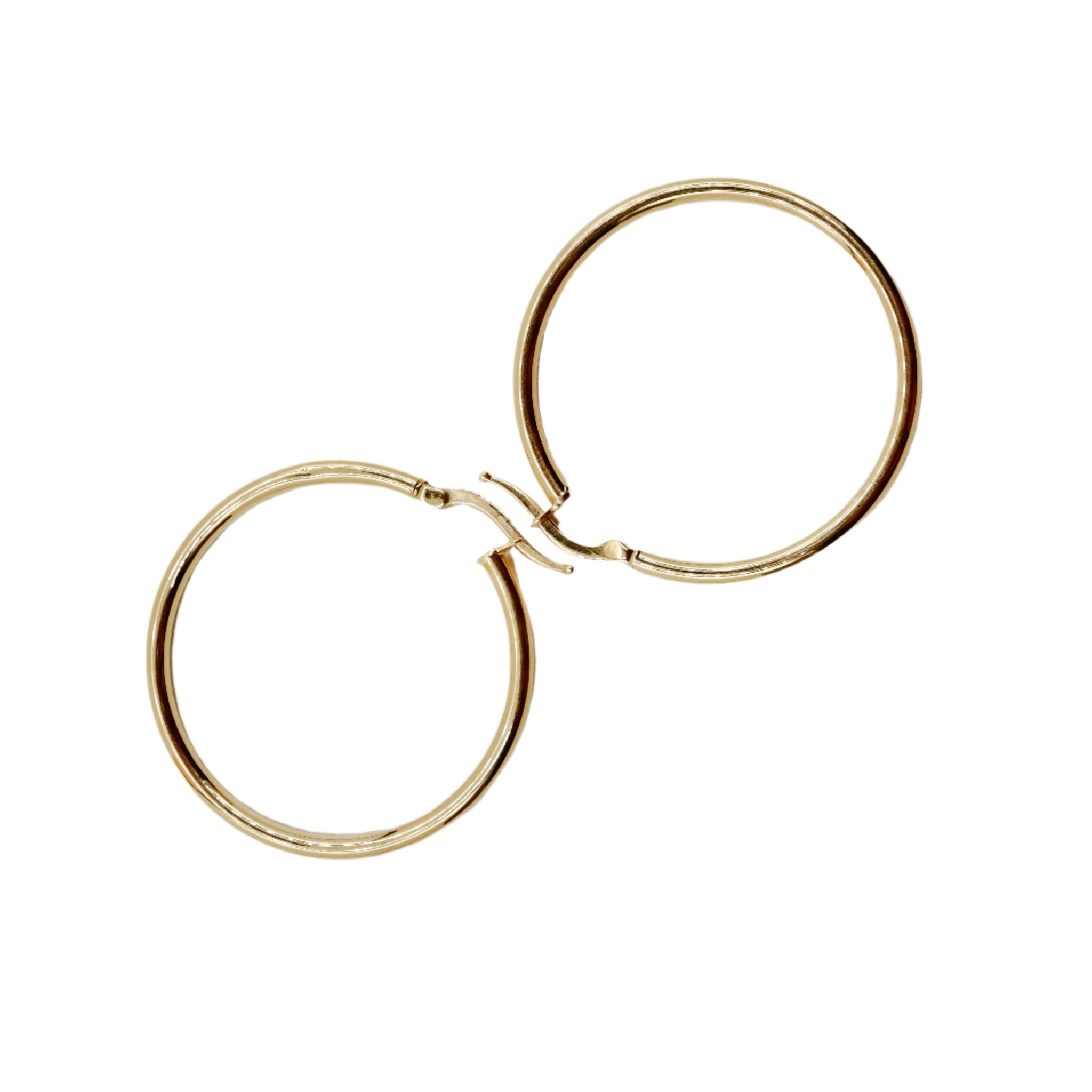 ROMALI 18K Solid Gold Sleek Hoops