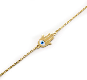 ROMALI 18K Solid Gold Hamsa Eye Bracelet