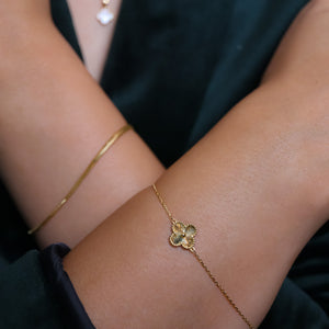 ROMALI 18k Solid Gold Clover Bracelet