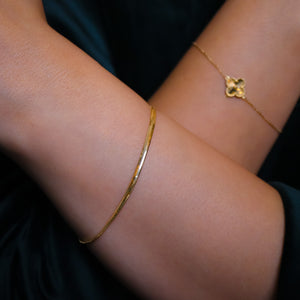 ROMALI 18K Solid Gold Thin Snake Bracelet