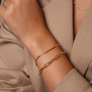 ROMALI 18K Gold-Plated Bold Paperclip Bracelet - ROMALI