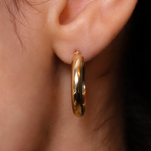 ROMALI 18K Solid Gold Everyday Hoops