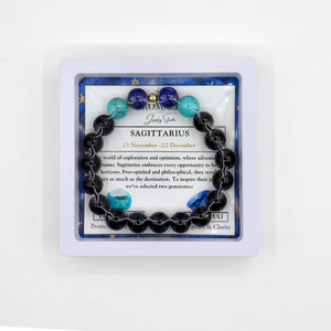 ROMALI Sagittarius Zodiac Beaded Bracelet - Turquoise & Lapis Lazuli - ROMALI