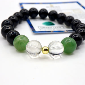 Virgo Zodiac Bracelet - Clear Quartz & Green Jade