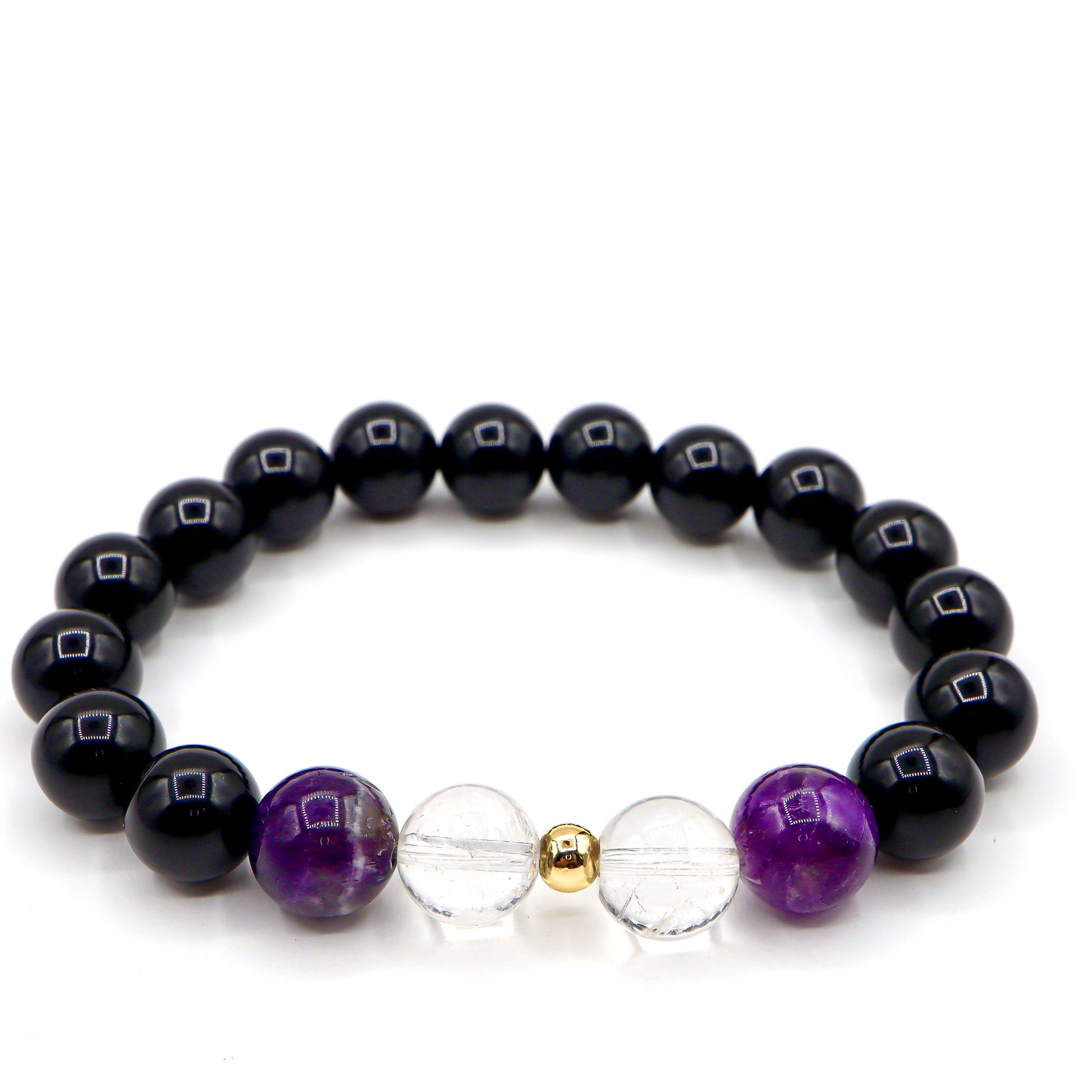 Aquarius Zodiac Bracelet - Amethyst & Clear Quartz