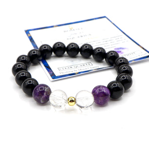 Aquarius Zodiac Bracelet - Amethyst & Clear Quartz