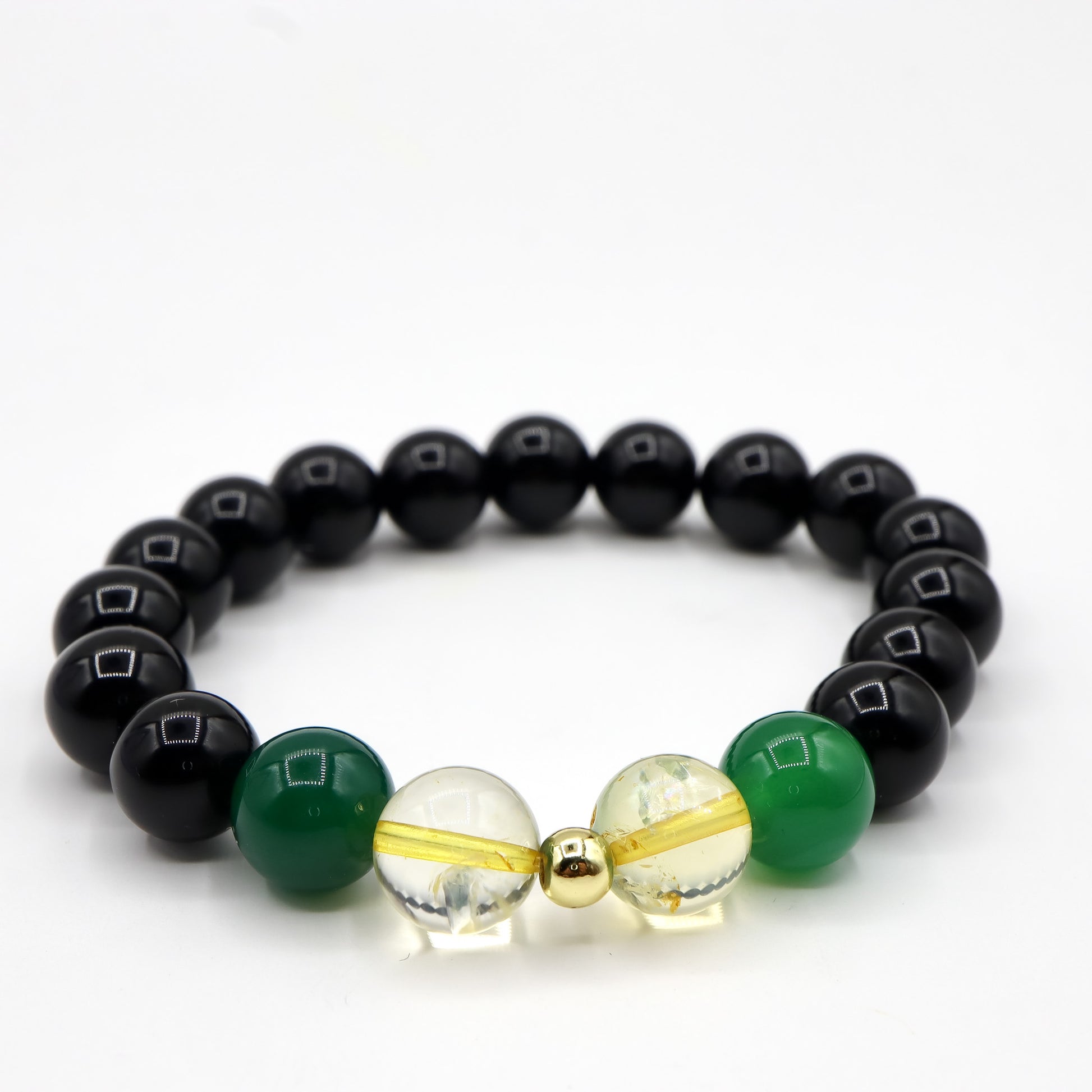 Gemini Zodiac Bracelet - Green Jade & Citrine