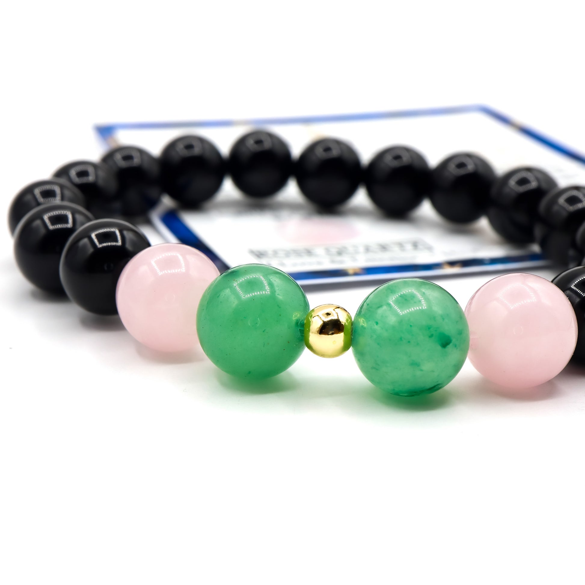 Taurus Zodiac Bracelet - Green Jade & Rose Quartz