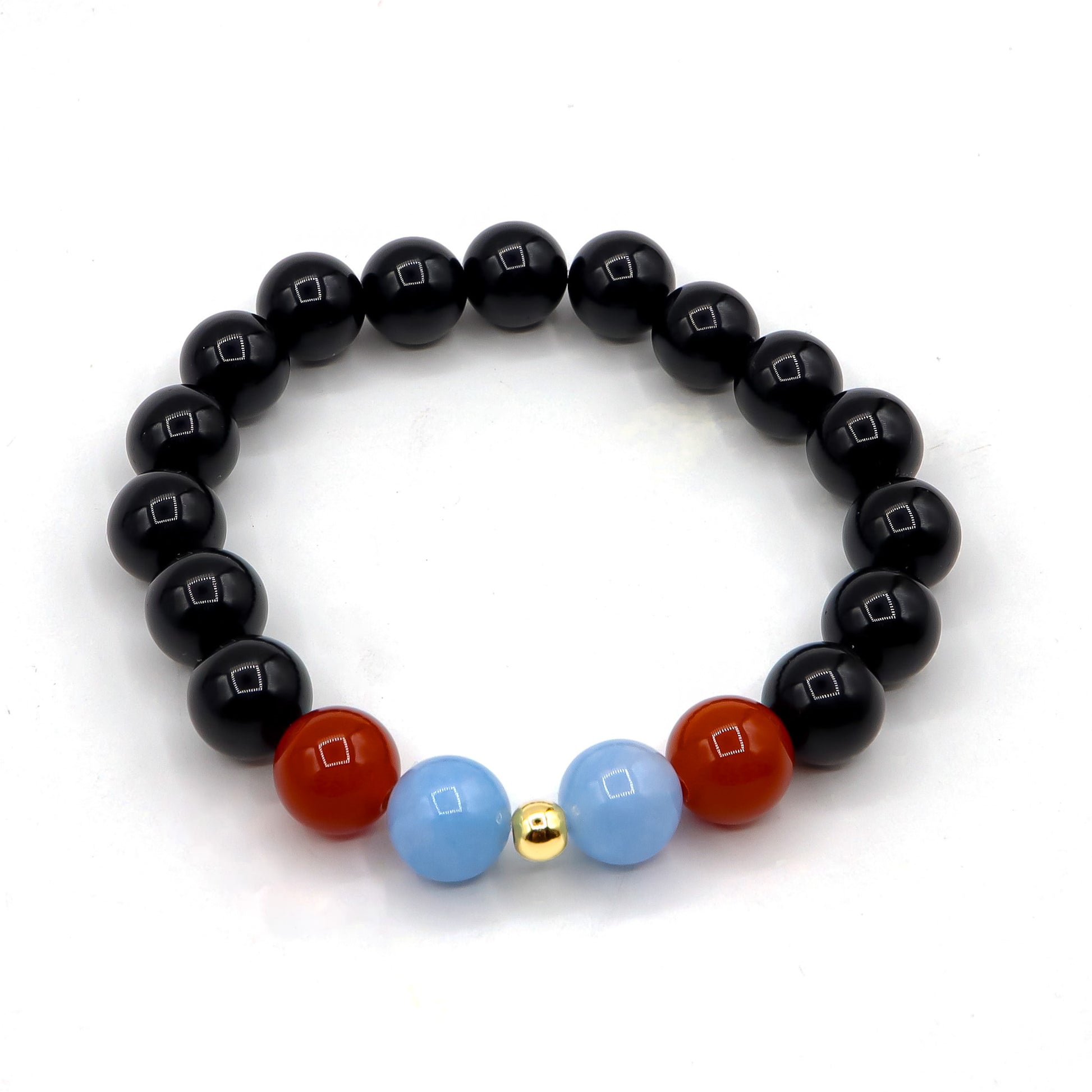 Cancer Zodiac Bracelet - Carnelian & Aquamarine