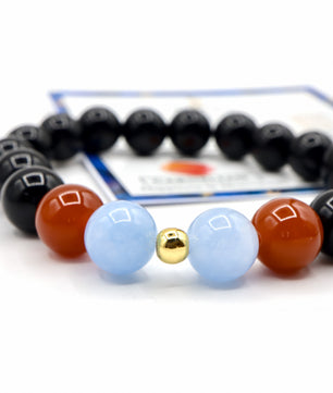 ROMALI Cancer Zodiac Bracelet - Carnelian & Aquamarine - ROMALI
