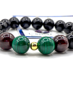ROMALI Capricorn Zodiac Bracelet - Garnet & Malachite - ROMALI