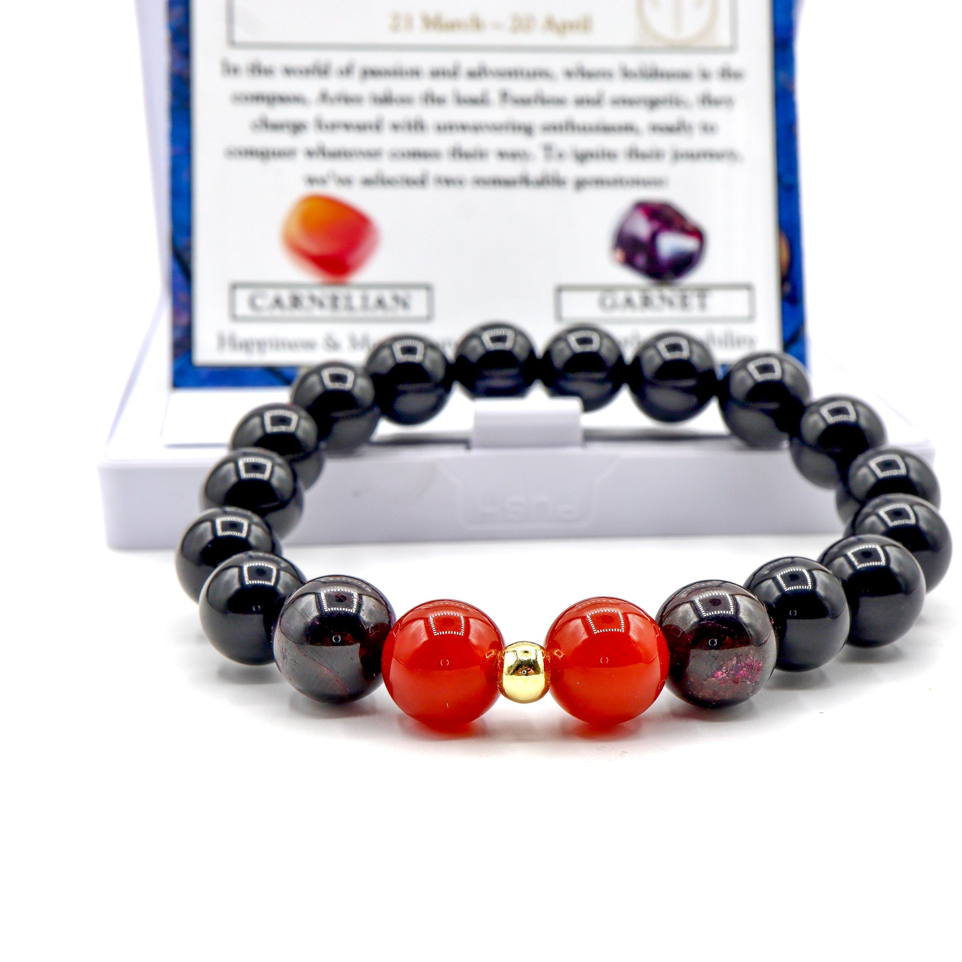 Aries Zodiac Bracelet - Garnet & Carnelian