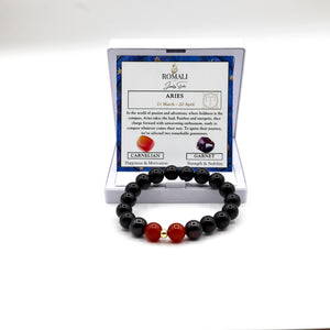 ROMALI Aries Zodiac Bracelet - Garnet & Carnelian - ROMALI