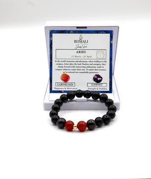 ROMALI Aries Zodiac Bracelet - Garnet & Carnelian - ROMALI