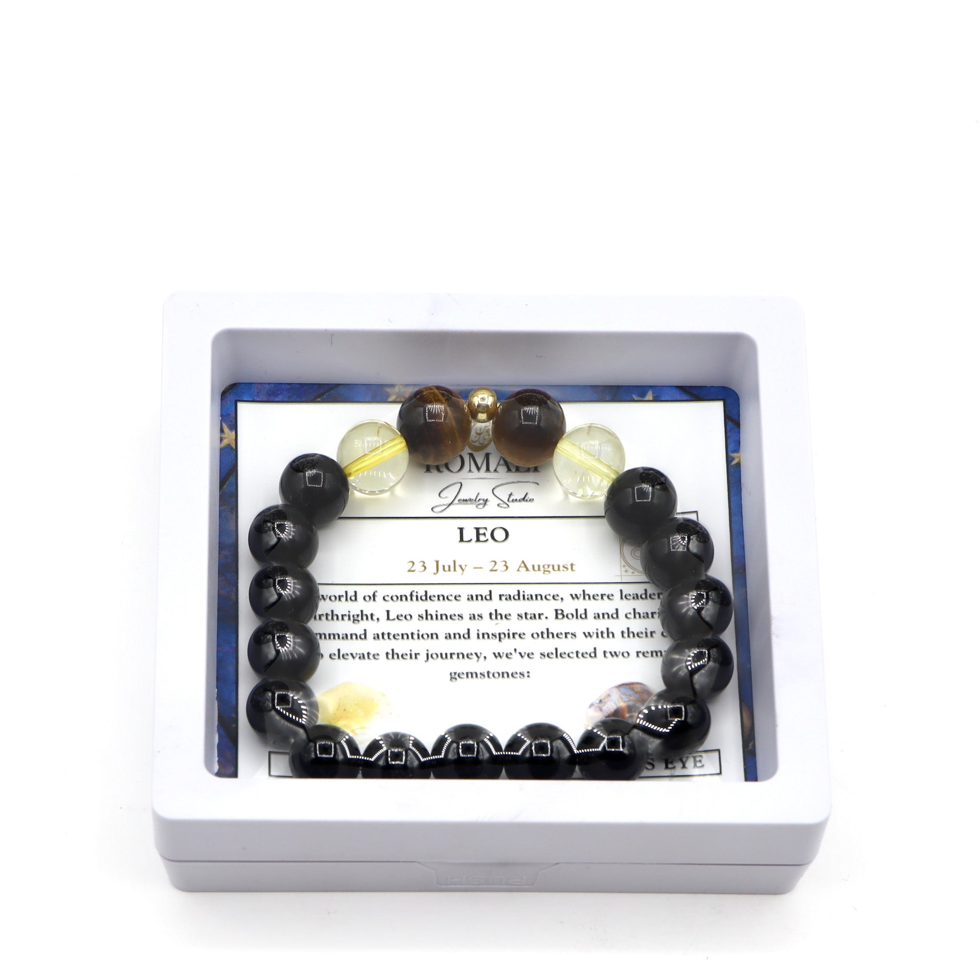 Leo Zodiac Bracelet - Tiger's Eye & Citrine