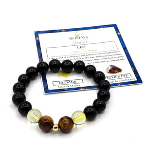 ROMALI Leo Zodiac Beaded Bracelet - Tiger's Eye & Citrine - ROMALI