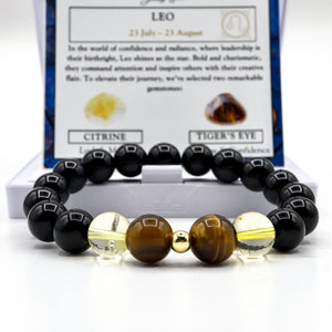 ROMALI Leo Zodiac Beaded Bracelet - Tiger's Eye & Citrine - ROMALI