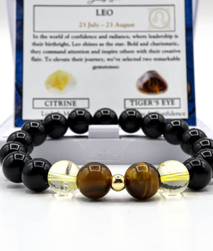 ROMALI Leo Zodiac Beaded Bracelet - Tiger's Eye & Citrine - ROMALI