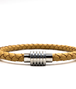 ROMALI Beige Leather Magnetic Bracelet - ROMALI