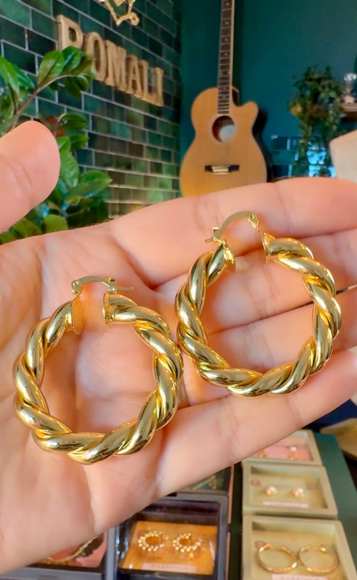 ROMALI 18K Gold-Plated Twisted Hoop Earrings