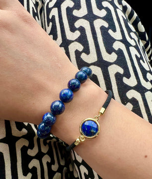 ROMALI Natural Lapis Lazuli Beaded Bracelet - Stone of Wisdom 10mm - ROMALI
