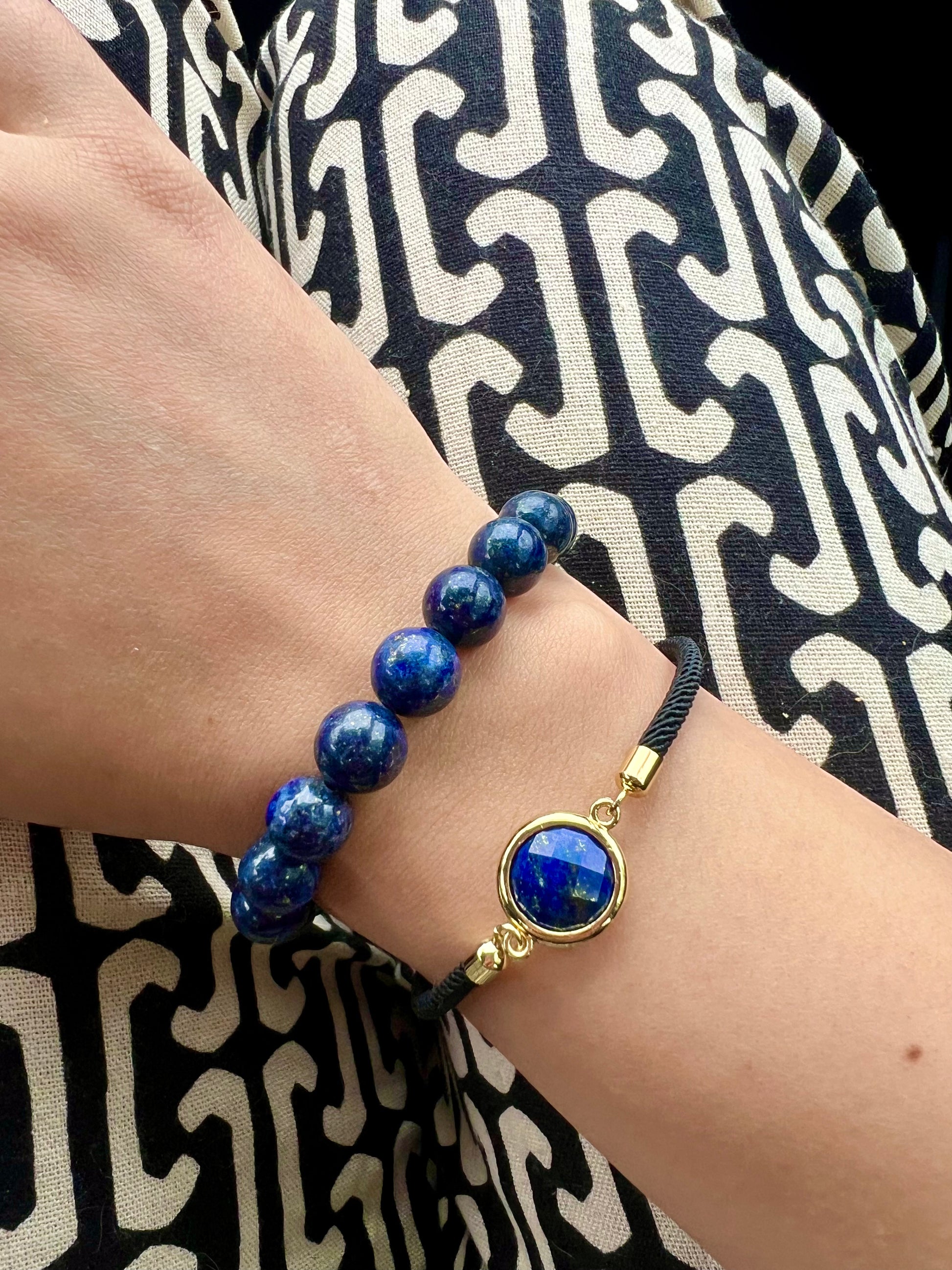 ROMALI Natural Lapis Lazuli Beaded Bracelet - Stone of Wisdom 10mm - ROMALI