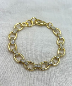 18K Gold-Plated Handcrafted Cubic Zirconia Link Chain - ROMALI