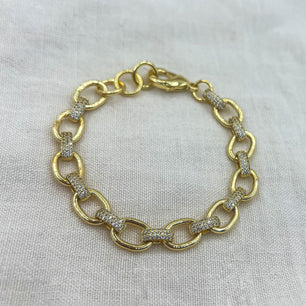 18K Gold-Plated Handcrafted Cubic Zirconia Link Chain