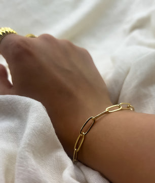 ROMALI 18K Gold-Plated Bold Paperclip Bracelet - ROMALI
