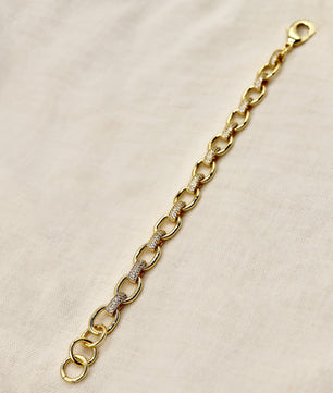 18K Gold-Plated Handcrafted Cubic Zirconia Link Chain - ROMALI