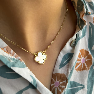 ROMALI 18k Gold-Plated Clover Dainty Chain Necklace