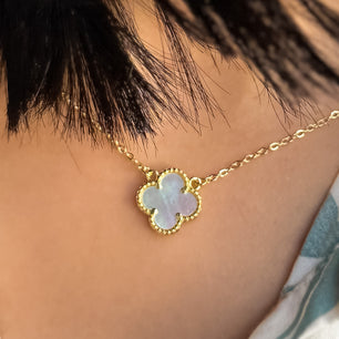 ROMALI 18k Gold-Plated Clover Dainty Chain Necklace