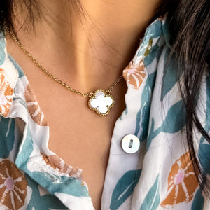 18k Gold-Plated Lucky Clover Dainty Chain Necklace